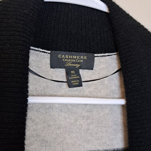 Charter Club Women Luxury 100% Cashmere Long Cardigan Open Front Size XS Soft - Picture 4 of 11